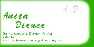 anita dirner business card